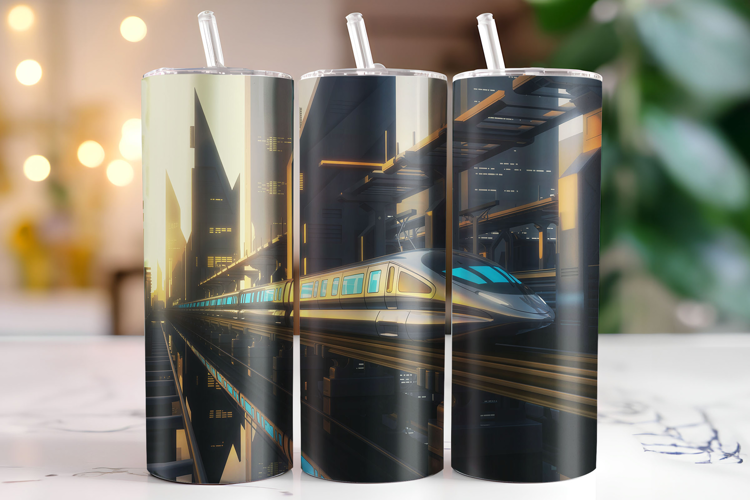 Train Tumbler Wrap | Sublimation | Tumblers