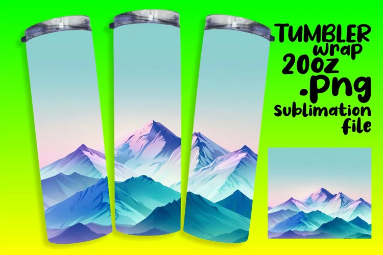 Bright Gradient Tumbler Wrap for Sublimation Projects 20oz