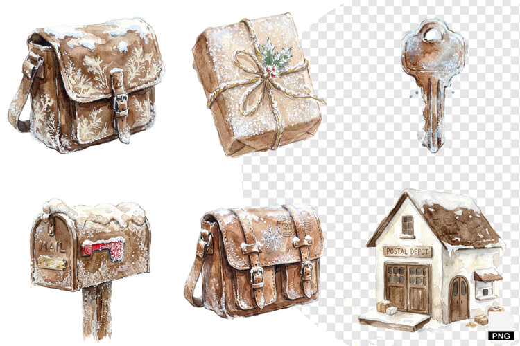 Winter Morning Mailbox Clipart example image 1