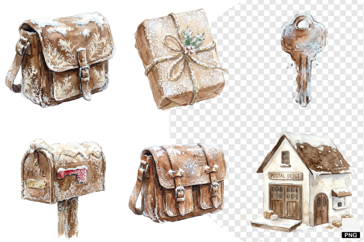 Winter Morning Mailbox Clipart
