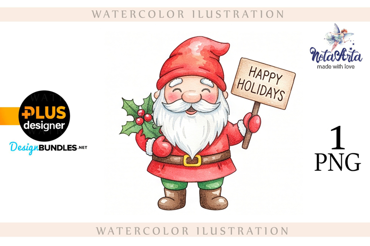 Watercolor Christmas gnomes, Christmas Gnomes