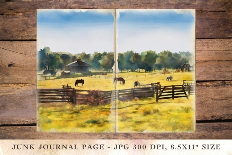 Printable Junk Journal Pages highland horse 2 example image 1