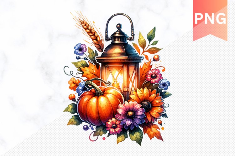 Autumn Pumpkin Harvest Sublimation - Autumn Clipart PNG