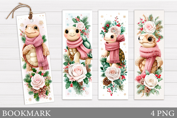 Christmas Turtle Bookmark. Christmas Bookmark Sublimation