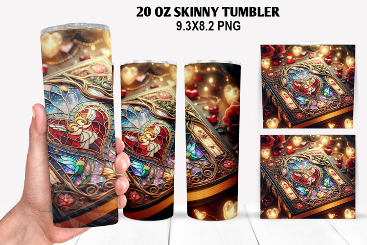 Valentine Skinny Tumbler 20oz Wrap Design, Valentine Tumbler