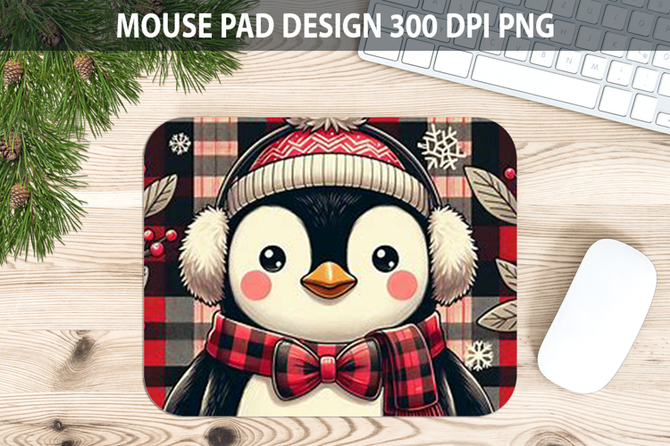 Christmas Penguin Mouse Pad Sublimation - Animal PNG Design