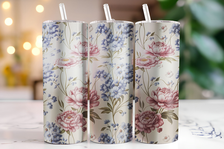 Flowers Tumbler Wrap | Sublimation | Tumblers