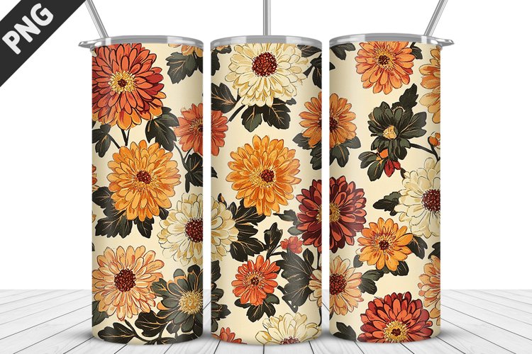 3D Prettiest Flowers Tumbler Wrap | Sublimation Design example image 1