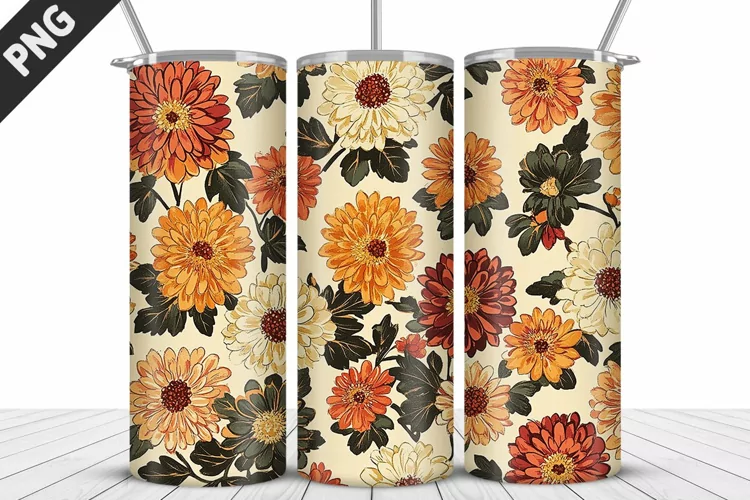 3D Prettiest Flowers Tumbler Wrap | Sublimation Design