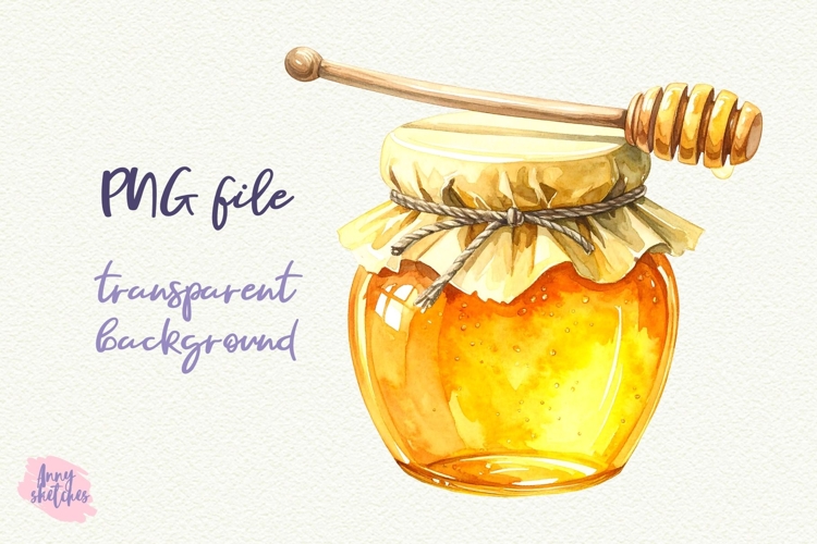 Honey Jar Clipart PNG Sublimation Fall Baking Clipart