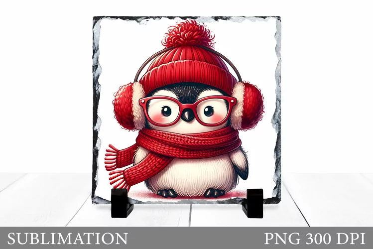 Christmas Penguin Sublimation. Christmas Penguin Slate