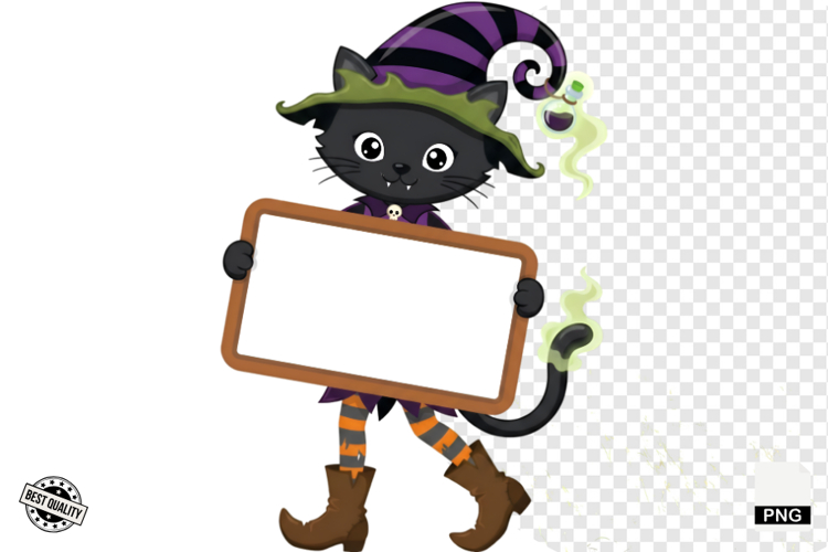 Halloween Characters & Banners Clipart