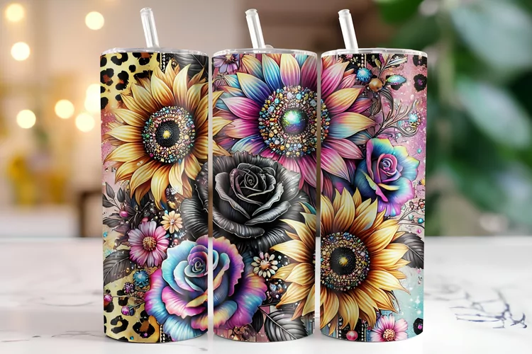 Flowers Tumbler Wrap | Sublimation | Tumblers