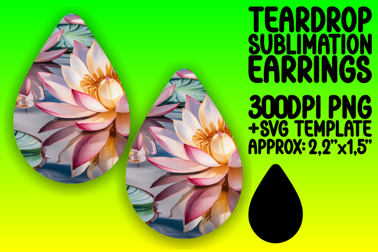 Creative Teardrop Earrings Template Art , Flowers