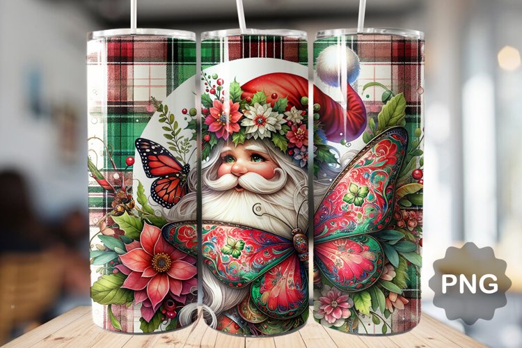 Christmas Santa Tumbler Sublimation - 20 Oz Skinny Tumbler