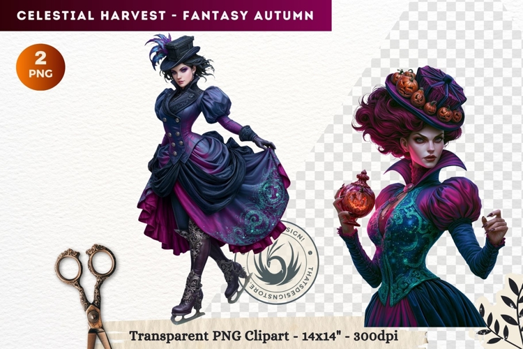 Autumn Fantasy Clipart PNG Celestial Steampunk Harvest