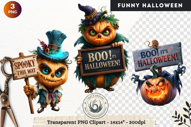 Funny Halloween characters Clipart Spooky graphics