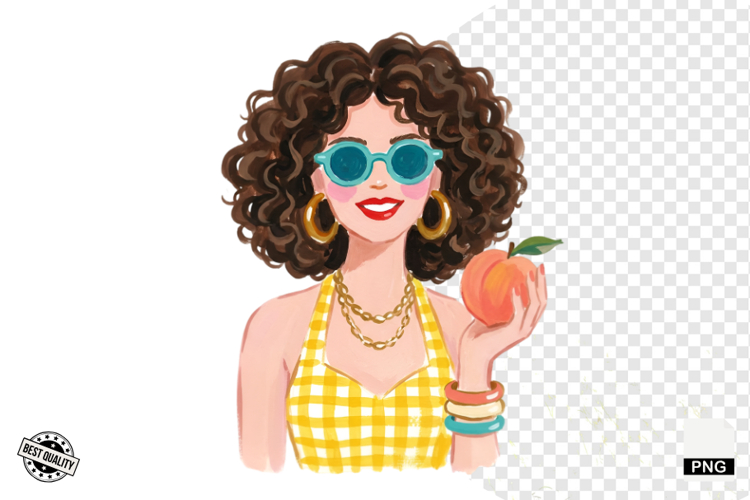 Summer 1950 Girls Clipart example image 1