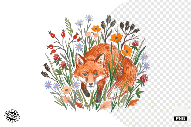 Autumn Wildflowers Meadow Clipart