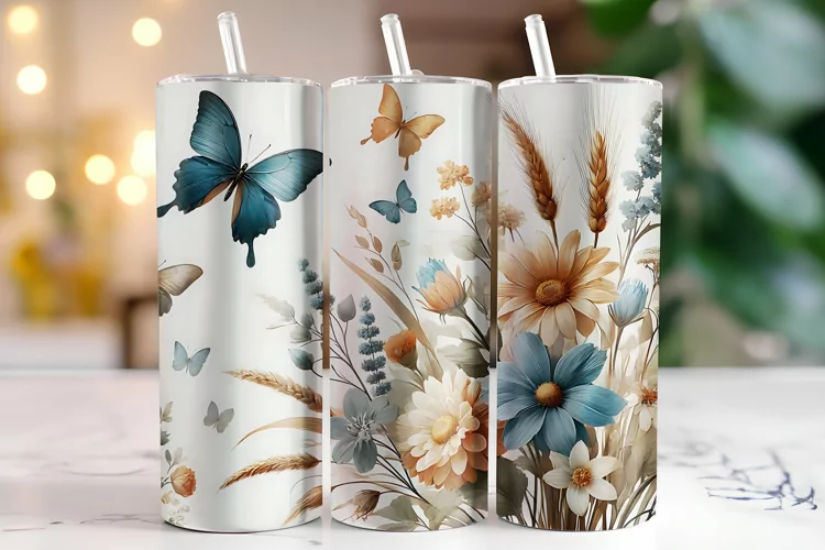 Flowers Tumbler Wrap | Sublimation | Tumblers