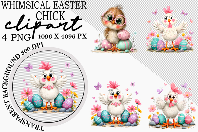 Whimsical Easter Chick Clipart