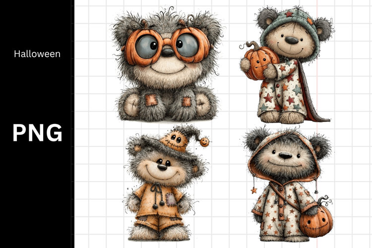 Halloween PNG, Teddy Bear PNG, Fall PNG