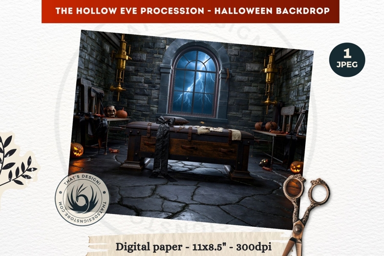 Gothic Halloween background - Hollow Eve Procession Backdrop
