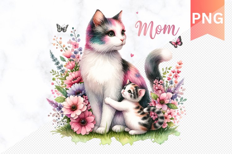 Cat Sublimation - Mothers Day Cat Clipart