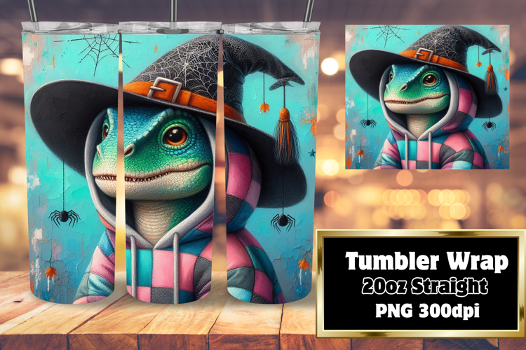 Sublimation Ready 20oz Tumbler , Halloween Dino