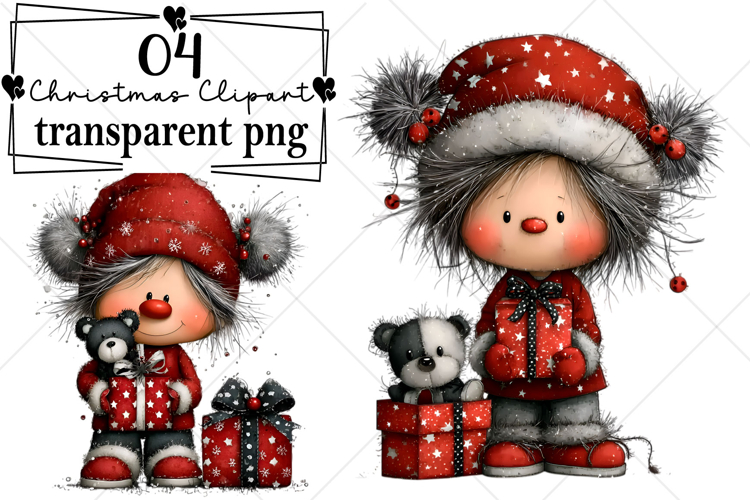 Cute Santa Claus Christmas Clipart Watercolor PNG