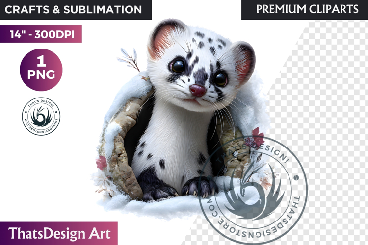 Otter Watercolor Arctic Winter Animal Clipart Wildlife PNG