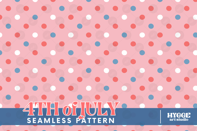 American 4th of July Coquette Polka Dot Seamless Pattern DTF