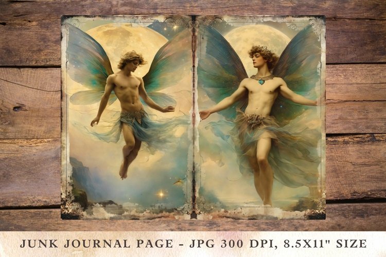 Printable Junk Journal Pages man fairy angel 1