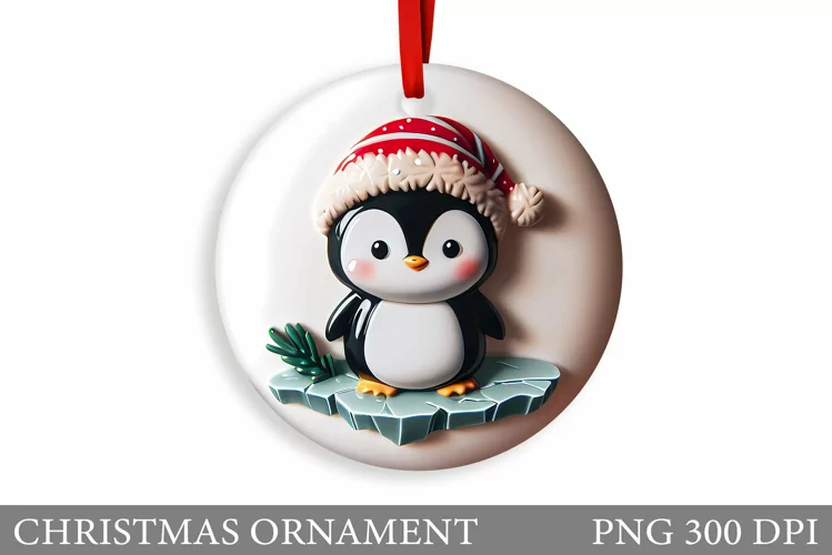 Cute Penguin Sublimation. Cute Penguin Christmas Ornament