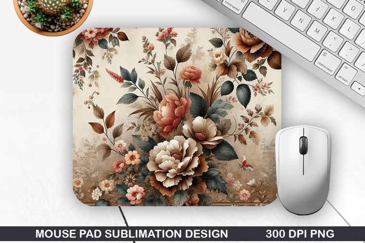 Flowers Mouse Pad Sublimation, Autumn Mouse Pad PNG Design