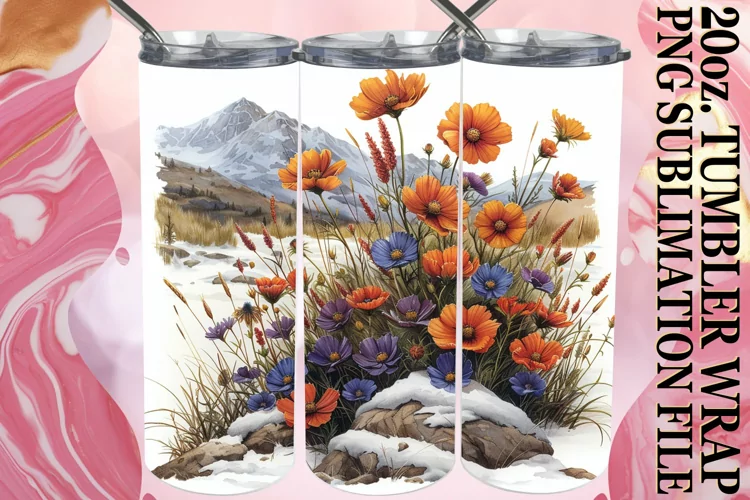 Beautiful Meadow of Flowers Tumbler Sublimation