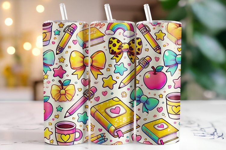 Bow & Books Tumbler Wrap | Sublimation | Tumblers