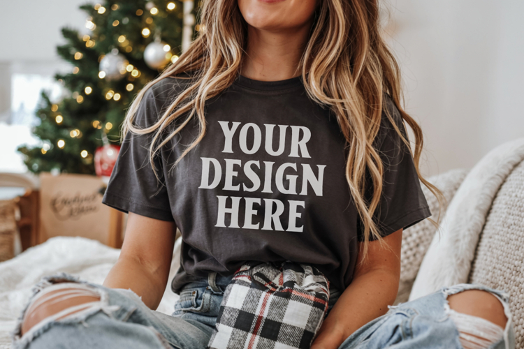 Black Tshirt Mockup Image 7