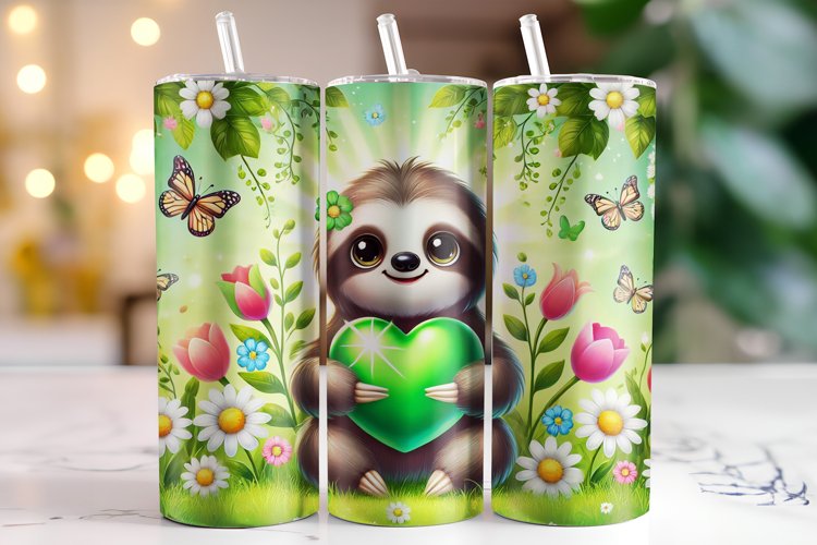 Sloth Tumbler Wrap | Sublimation | Tumblers example image 1
