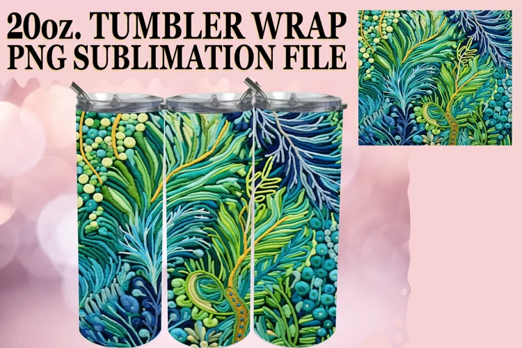 Tumbler Elegance in Stitched Art