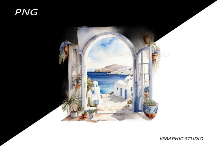 Greece summer clipart, Mediterranean Vacation Clipart