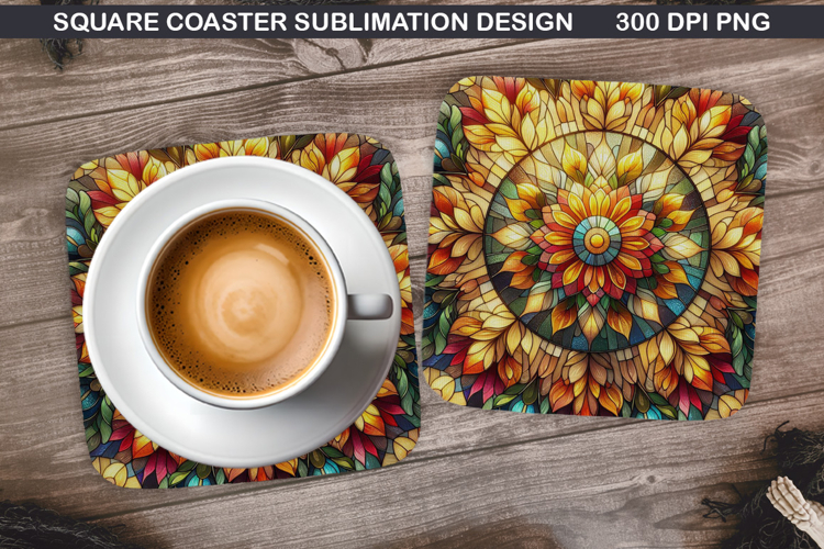 Flowers Coaster Sublimation, Spring Coaster PNG Design