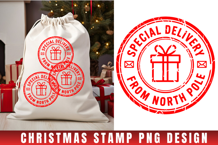 Christmas Stamp Clipart, Christmas Retro sublimation PNG