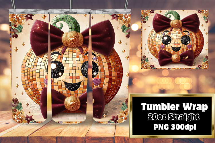EYE-CATCHING 20oz Tumbler Template , Cute Pumpkin