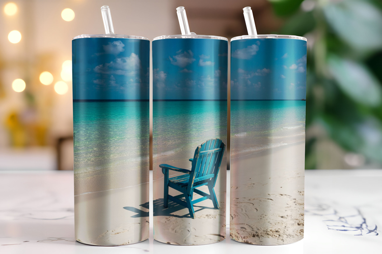 Beach Tumbler Wrap | Sublimation | Tumblers
