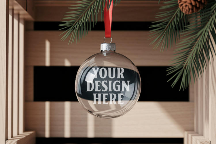 Acrylic Christmas Ornament Mockup , christmas ornament mocku