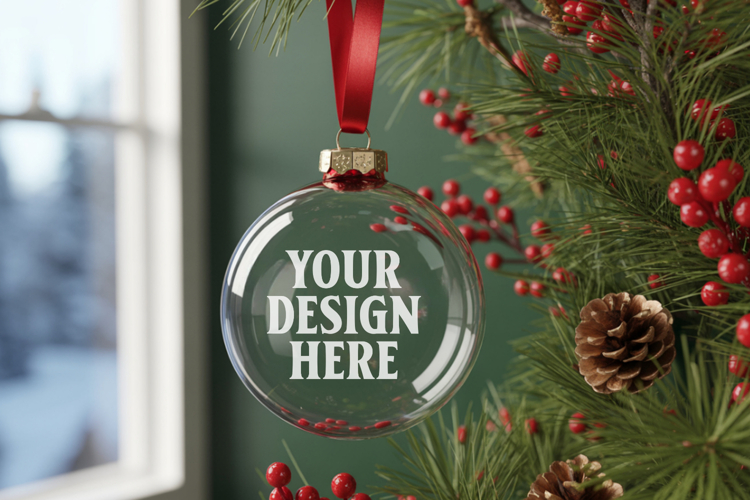 Acrylic Christmas Ornament Mockups , acrylic blank mockup