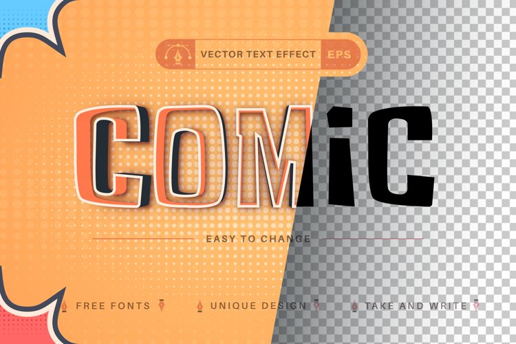 Comic Stroke - Editable Text Effect, Font Style