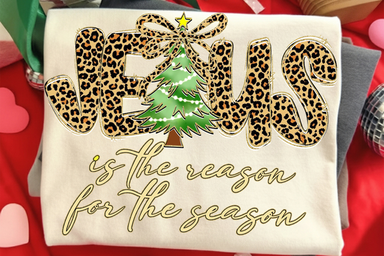 Coquette Leopard Christmas Jesus Png, Christian png