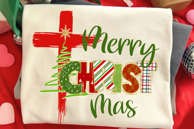 Preppy Merry Christmas Png, Christian Christmas Png